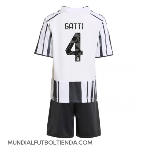 Camiseta Juventus Federico Gatti #4 Primera Equipación Replica 2025-26 para niños mangas cortas (+ Pantalones cortos)